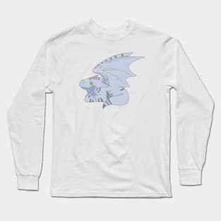 Cute Grey Cat Dragon Long Sleeve T-Shirt